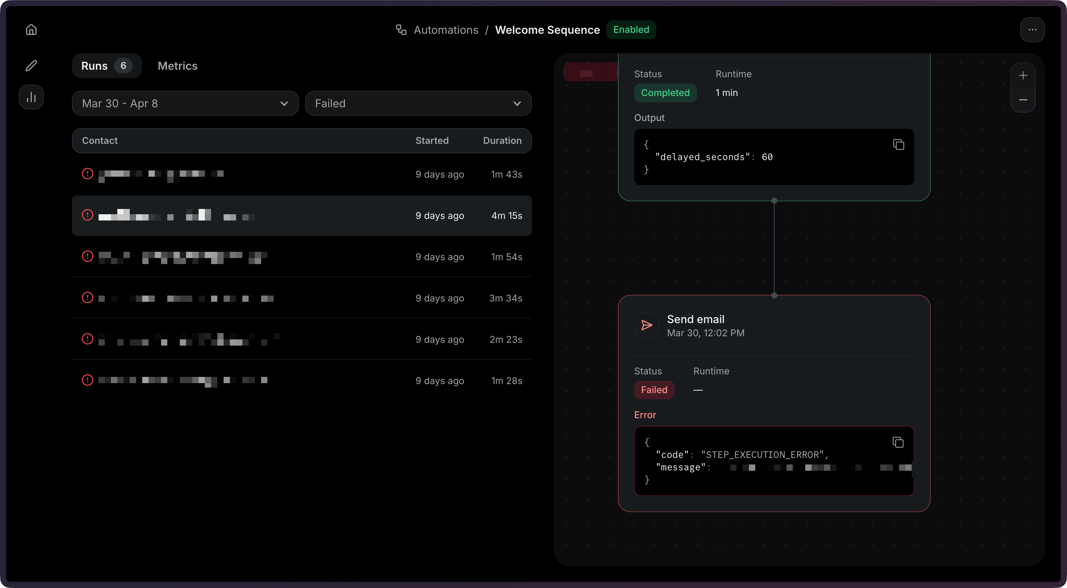 Automation Run Failed