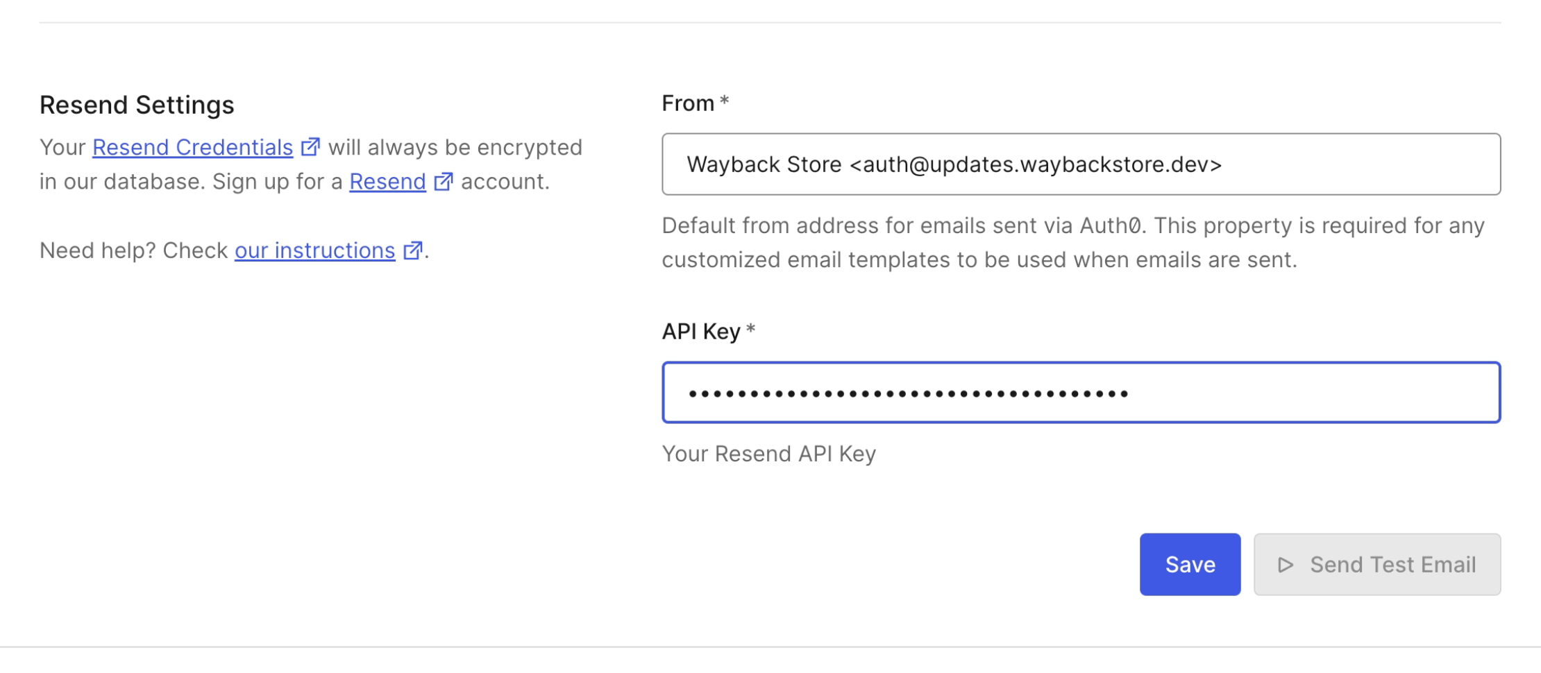 Auth0 Resend Integration