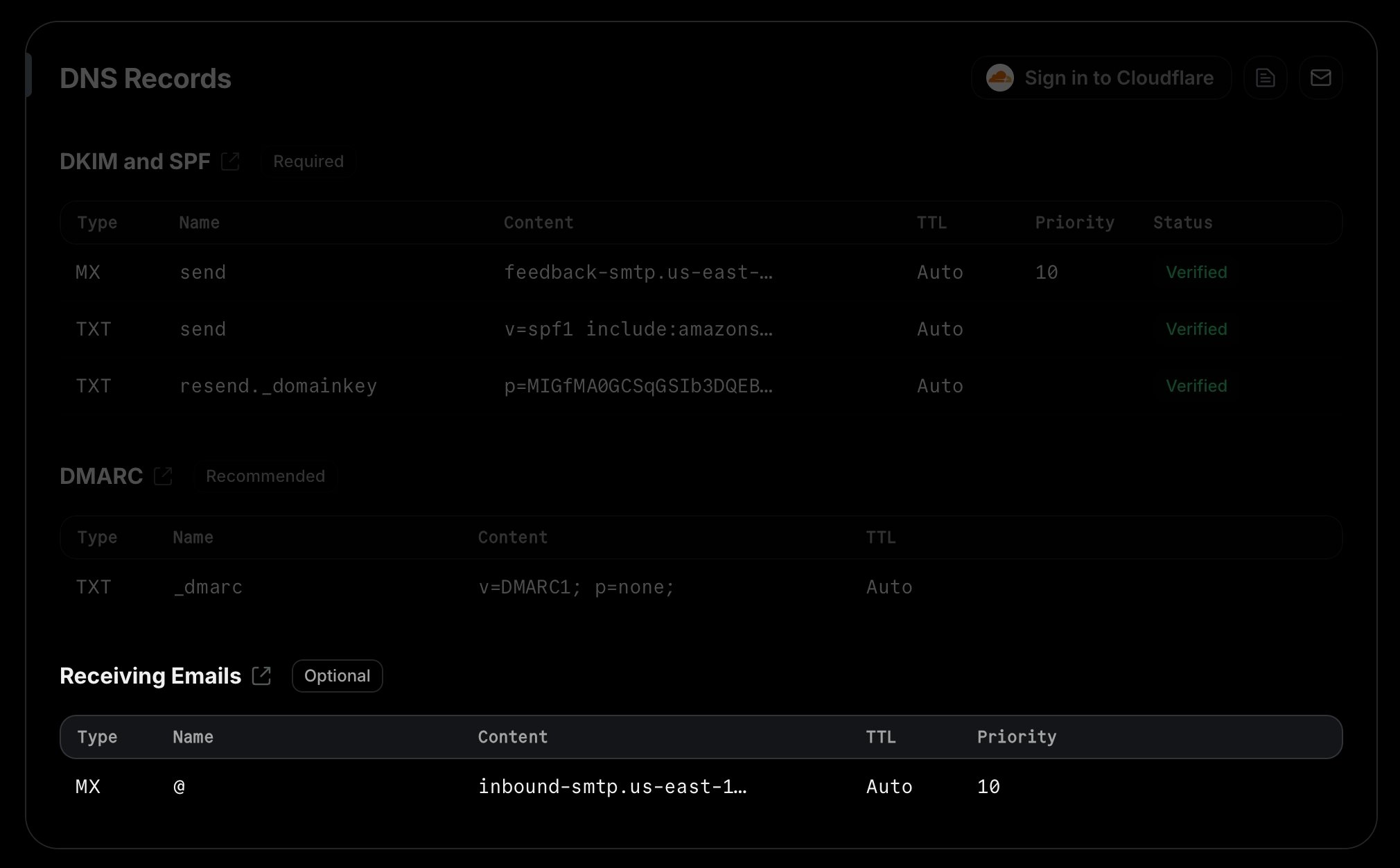 Add DNS records for Receiving Emails