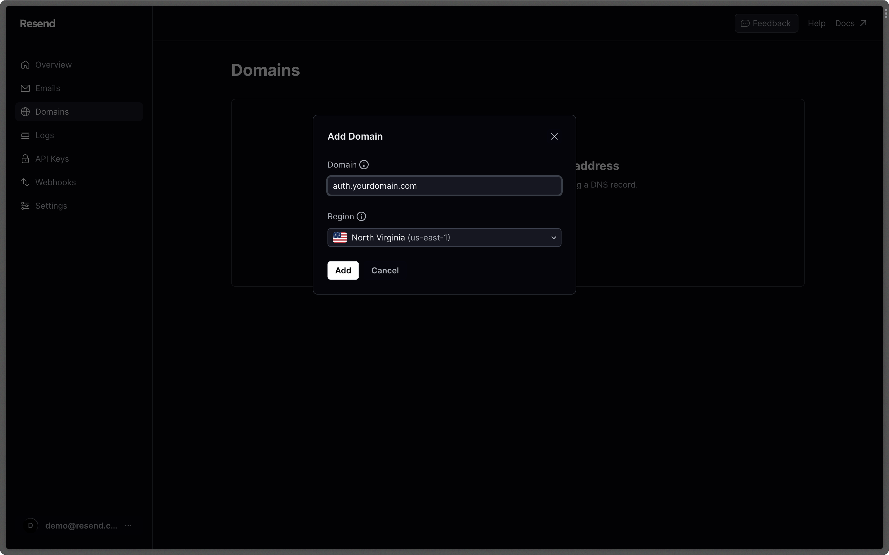 Create auth subdomain