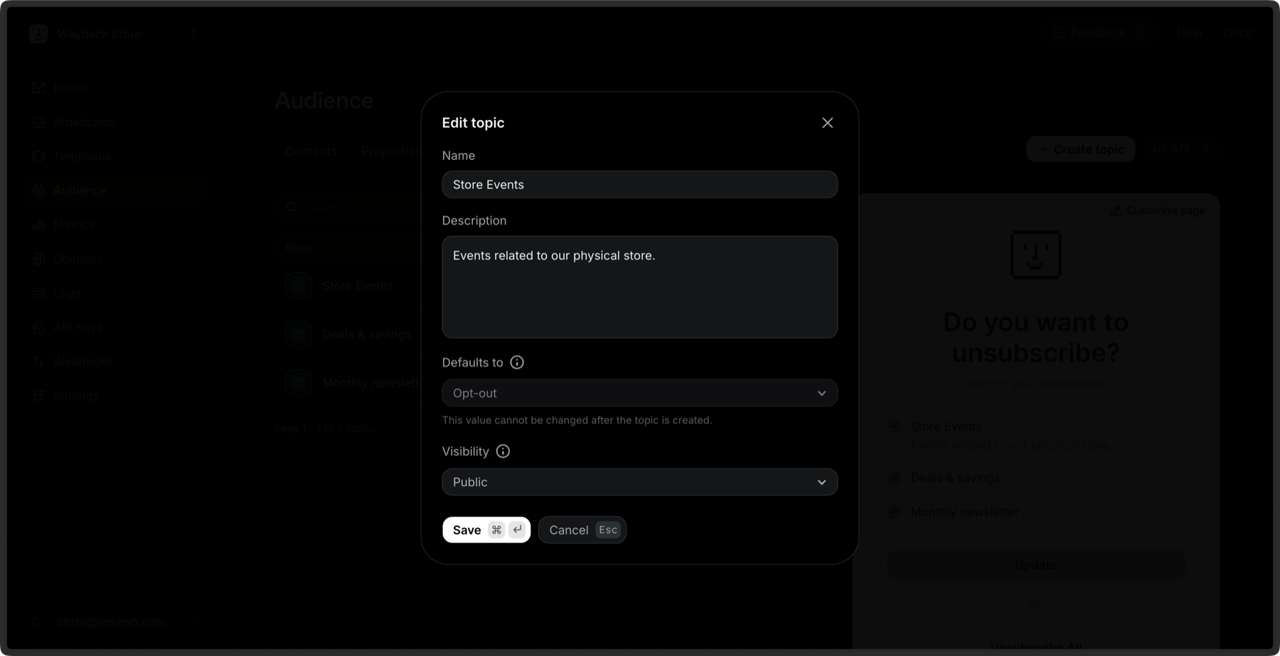 View edit topic