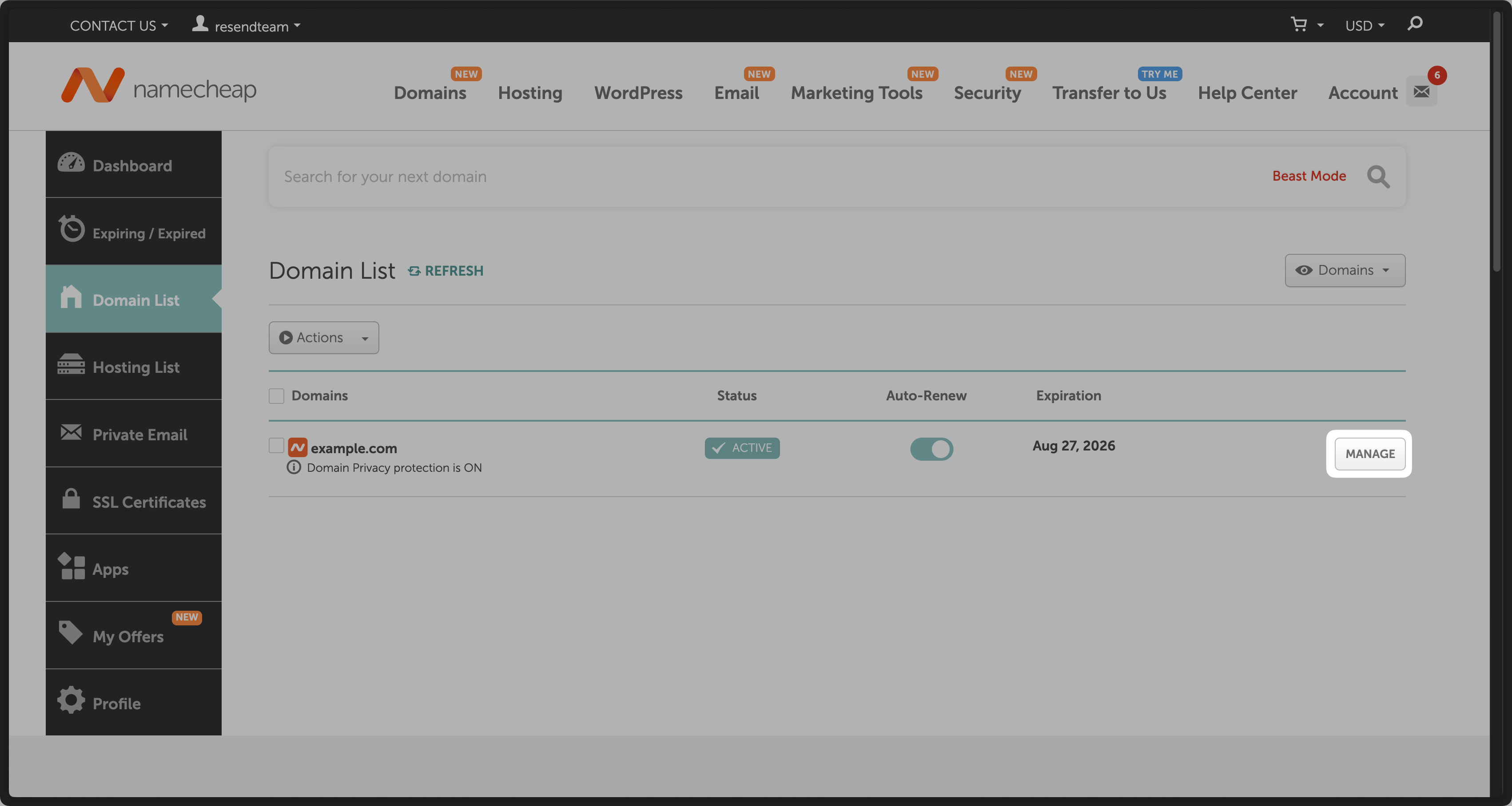 Domain Details