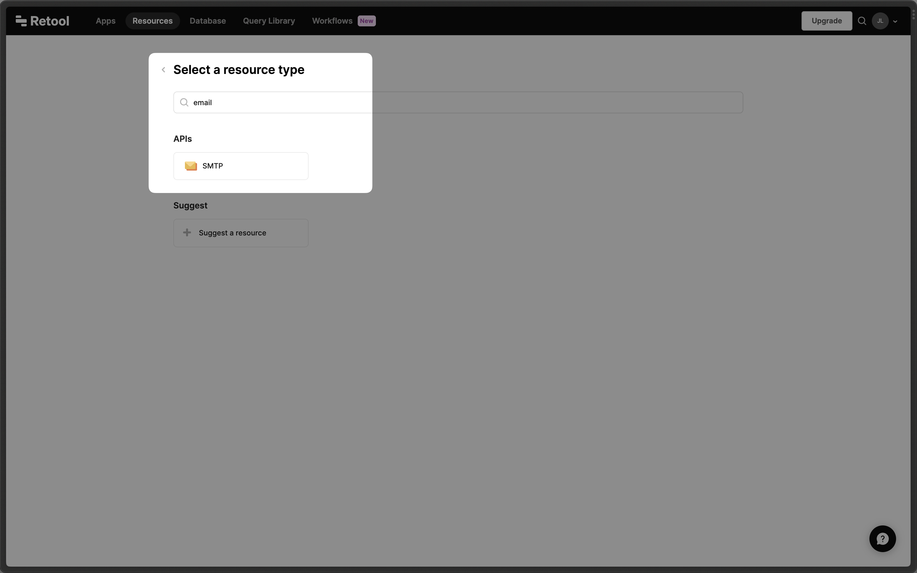 Retool SMTP - Search for SMTP