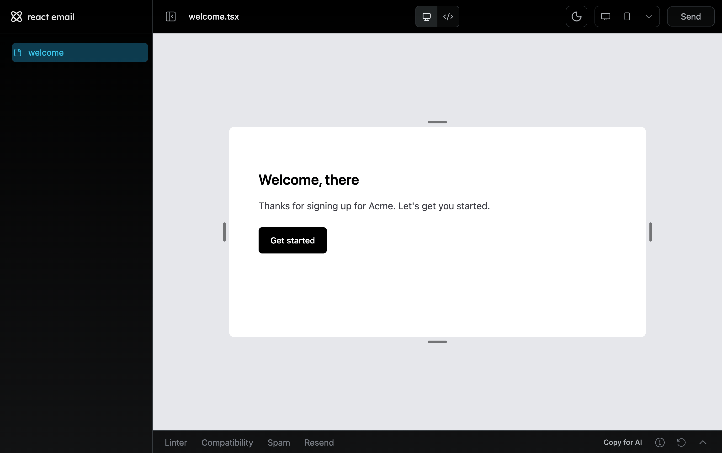 React Email Preview server