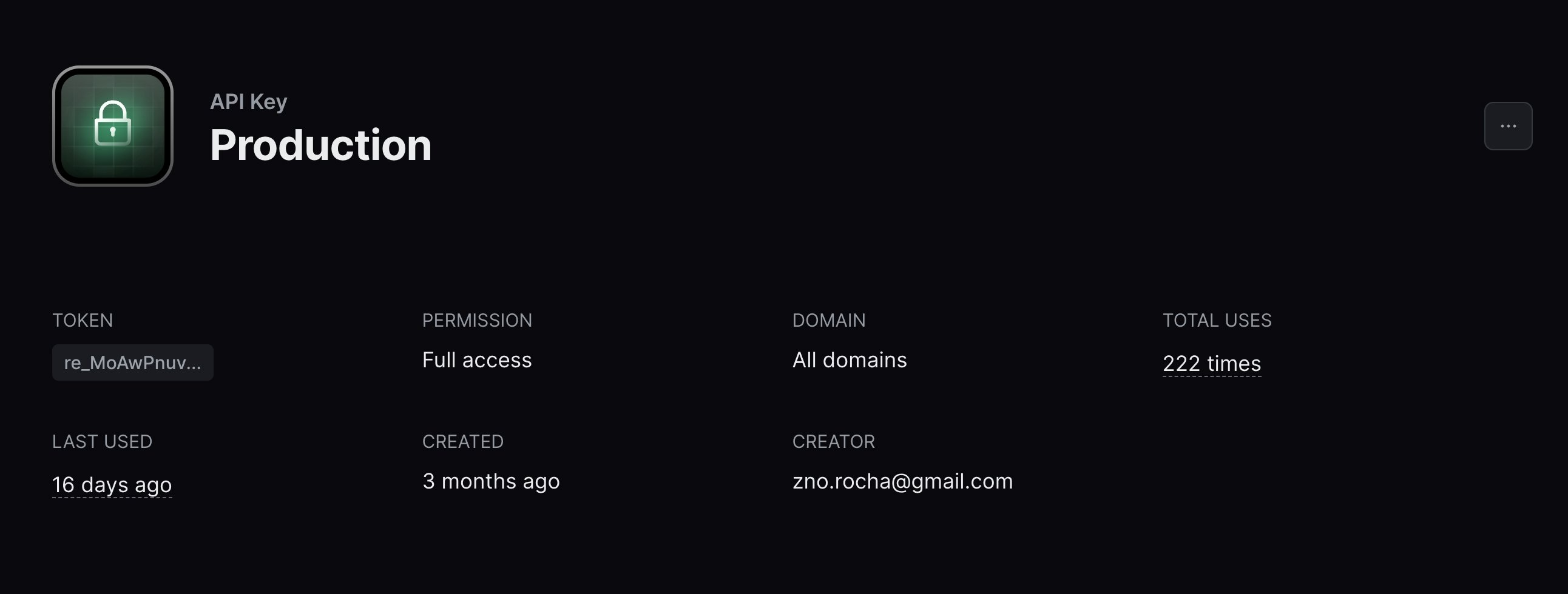 View Active API key